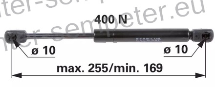 AMORTIZER VMET PLINSKA ZA VRAT L=255mm F=400N