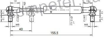 AMORTIZER KABINE L=155.5 F=400N