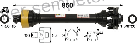 KARDAN PRIKLJUČKA S SKLOPKO DVOLAMELNO 1200Nm kpl SIP SPT
