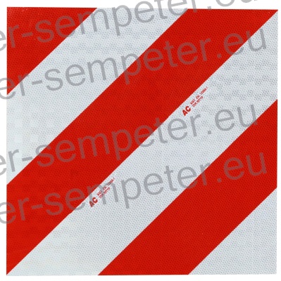 TABLA OPOZORILNA LEVA RDEČO - BELA 423x423mm tabla za označevanje širših vozil SIST EN 12899 - 1; DIN30710
