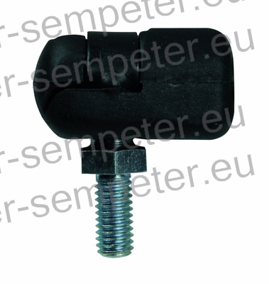 PRIKLJUČEK AMORTIZERJA PVC M5 s priključkom M8; M5x0.8 = notranji navoj priključka; M8x1.25 = zunanji navoj bučke; zev ključa=13mm; L=19mm