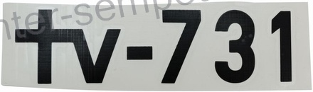 NALEPKA "TV 731" NA POKROVU MOTORJA TV - TOMO VINKOVIČ