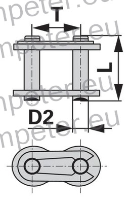 ČLEN SPOJNI 3/8 E - 06B - 1 DIN8187 SIP
