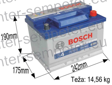 AKUMULATOR BOSCH 60Ah 540A +Desno SILVER S4