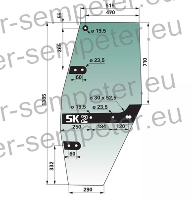 STEKLO KABINE VRAT levo STEYR