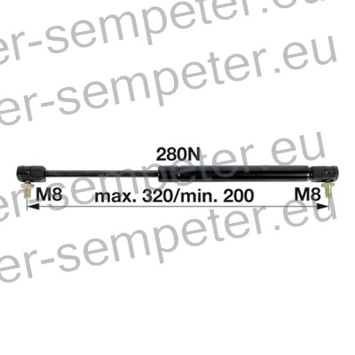 AMORTIZER KABINE L=320 PP - PP F=280N STEYR