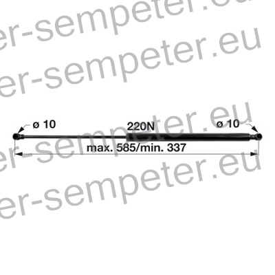 AMORTIZER KABINE L=585 F=220N CASE FIAT NEW HOLLAND