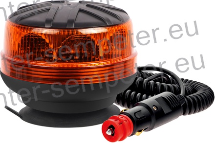 SVETILKA ROTACIJSKA LED magnetna fi=135mm h=110mm 12 - 24V, 3 načini utripanja - tipka za določanje vzorca utripanja na spodnji strani svetilke standard IP65