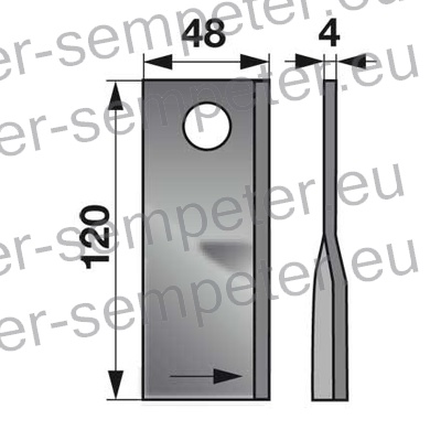 NOŽ KOSILNICE LEVI 120mm VICON