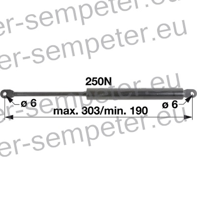 AMORTIZER KABINE L=305 PZ - PY F=250N FENDT