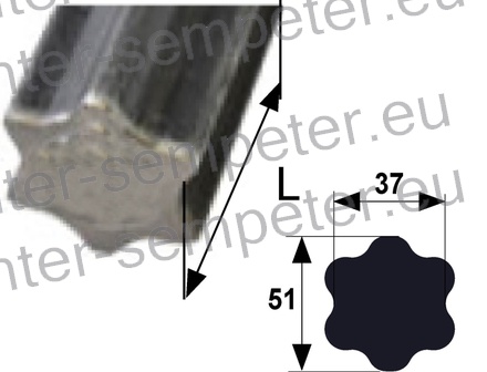 PALICA KARDANA notranja X7 L=3m 51x37