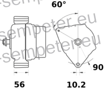 ALTERNATOR MOTORJA 14V 150A IA1545 AAN8277 JOHN DEERE MAHLE - ISKRA