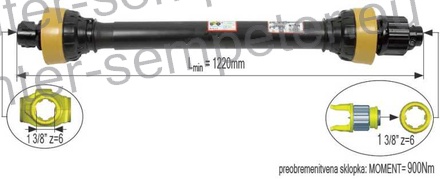 KARDAN PRIKLJUČKA S SKLOPKO ZVEZDASTO 900Nm kpl SIP SPT