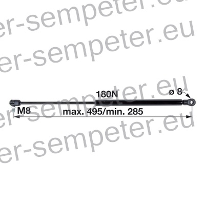 AMORTIZER KABINE L=495 F=180N CASE JOHN DEERE