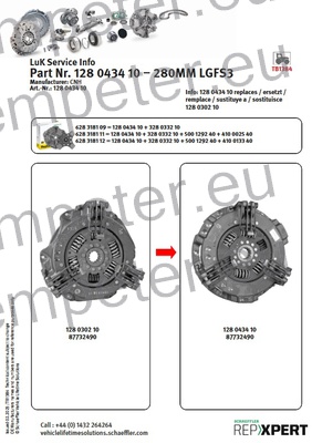 KOŠ SKLOPKE fi=280 LUK CNH CASE NEW HOLLAND STEYR
