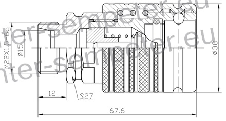 SPOJKA HIDRAVLIKE ŽENSKI ZUNANJI NAVOJ M22x1.5