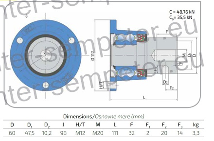 LEŽAJ FKL IL50S - 98/3T - M20