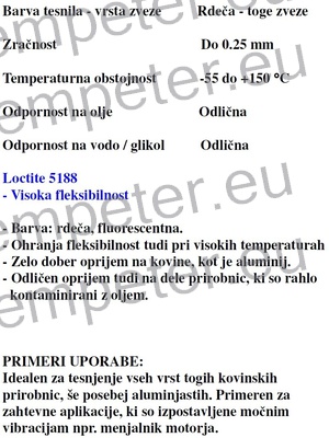 MASA TESNILNA LOCTITE 5188 1/300ml ZA TESNJENJE RAVNIH POVRŠIN