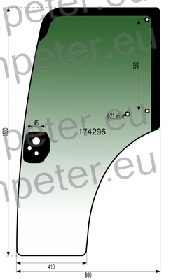 STEKLO KABINE VRAT levo NH FIAT TNA CASE STEYR do 31.8.2005 od št. HJR ...